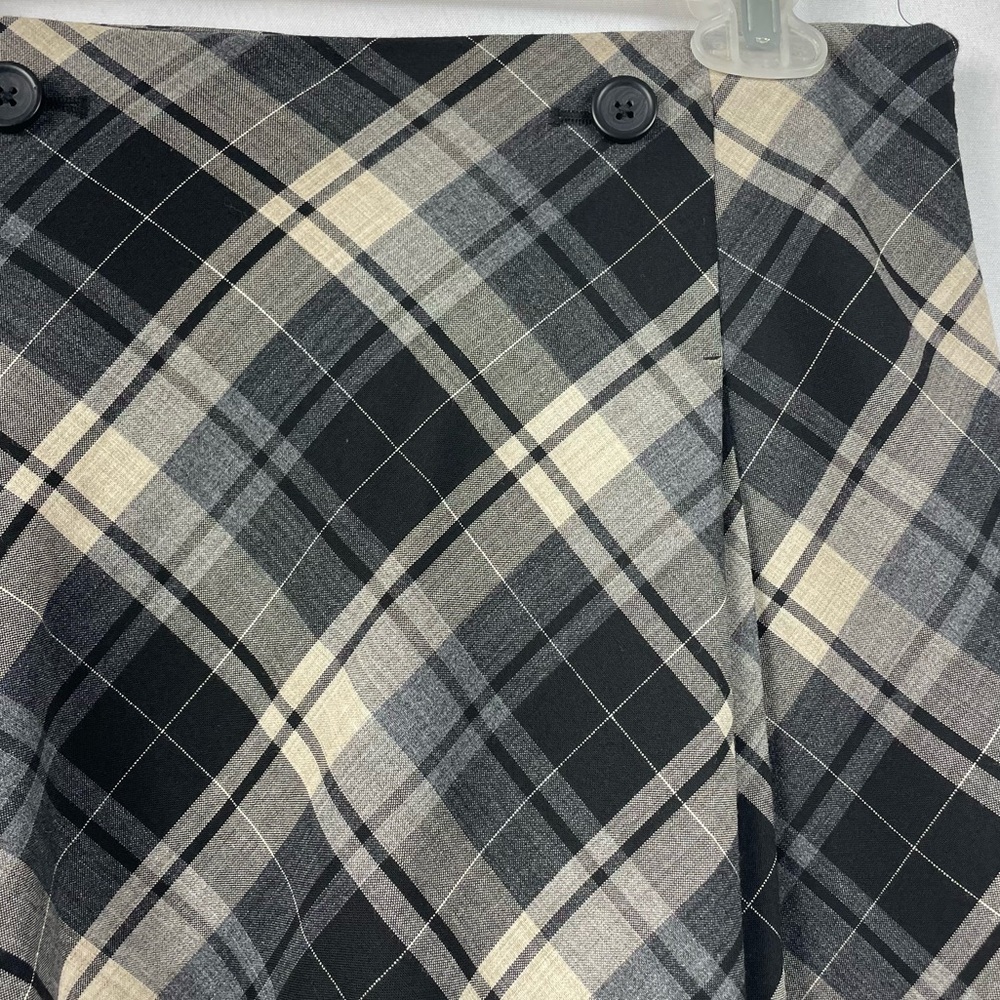 Y2K Express Plaid Skirt Gray 4 Prep Academia Schoolgirl Grunge Mini - Picture 7 of 16